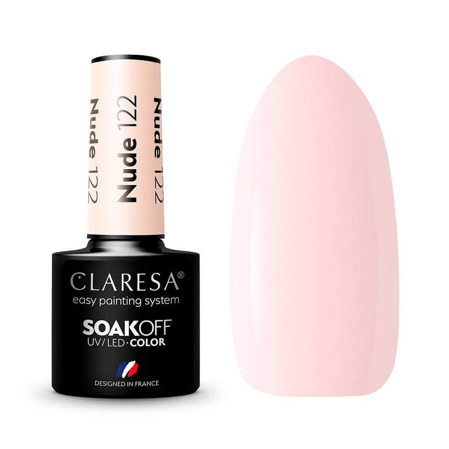 Claresa Soak Off UV/LED Nude Hybrid Varnish 122, 5 g