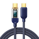 Joyroom A4 Câble USB-C / USB-C 100W 1,2m avec écran - bleu