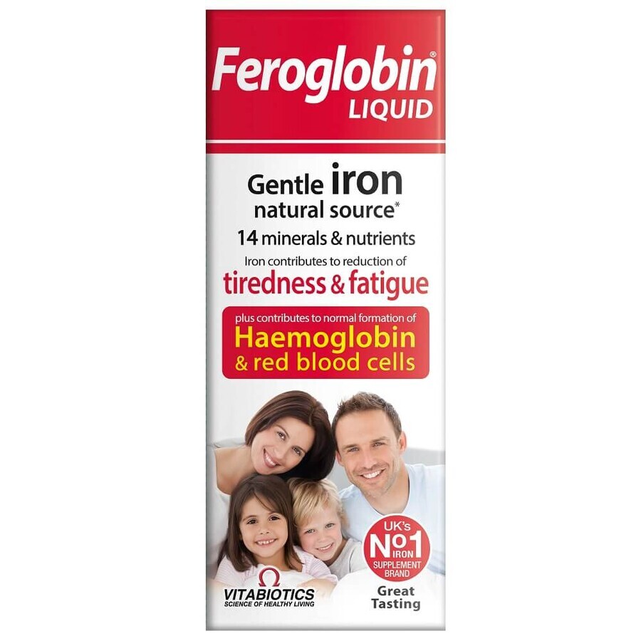 Vitabiotics Feroglobin Integratore alimentare di feroglobina liquida, 200 ml