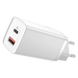 Baseus GaN2 Lite 65W USB / USB Type C Quick Charge 3.0 Power Delivery (gallium nitride) quick charger white (CCGAN2L-B02)