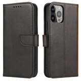 Portemonneehoesje met klep voor iPhone 15 Pro Magnet Case - zwart