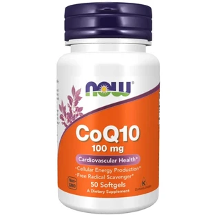 Now Foods Coenzima Q10 + Vitamina E, 50 cápsulas