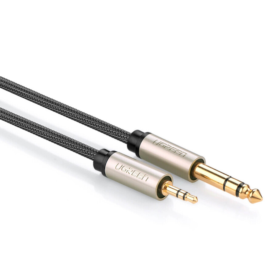 Ugreen AV127 10630 audio TRS mini jack 3.5mm / jack 6.35mm câble de 5m - gris
