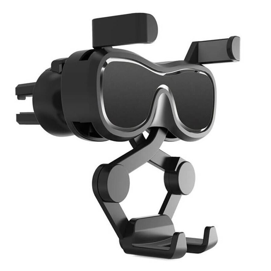 Gravity car mount for a smartphone on the grille with air freshener black (YC06)