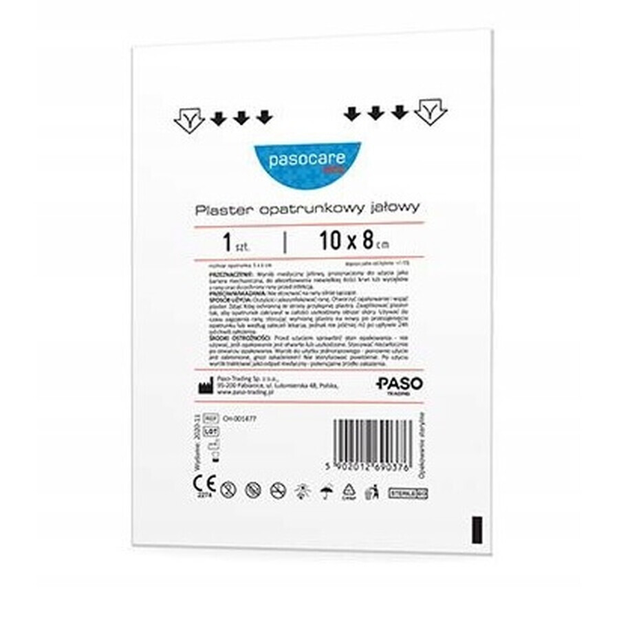 Pasocare Med Sterile waterproof dressing plaster 10 x 8 cm, 1 piece