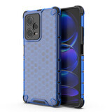 Honeycomb hoesje voor Xiaomi Redmi Note 12 Pro+ gepantserd hybride hoesje blauw