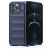 Magic Shield Case pour iPhone 12 Pro Max étui blindé flexible bleu foncé