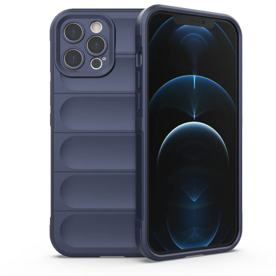 Custodia Magic Shield per iPhone 12 Pro Max Custodia blindata flessibile blu scuro