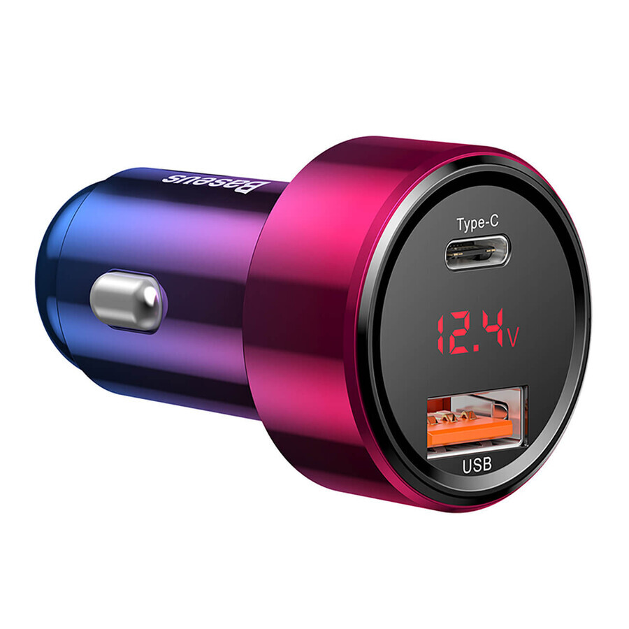 Baseus Magic Series PPS USB-C / USB-A 45W PD QC 5A autolader - roze/blauw
