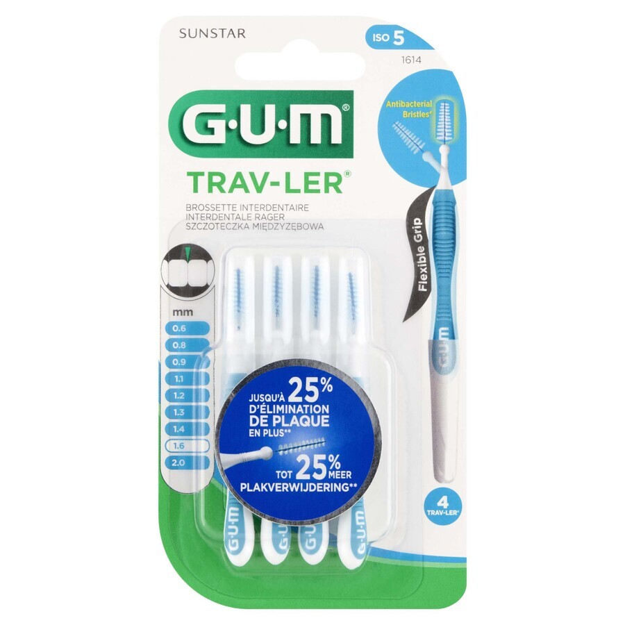 Sunstar GUM Trav-Ler, interdentale rager 1,6 mm 1614, 4 stuks