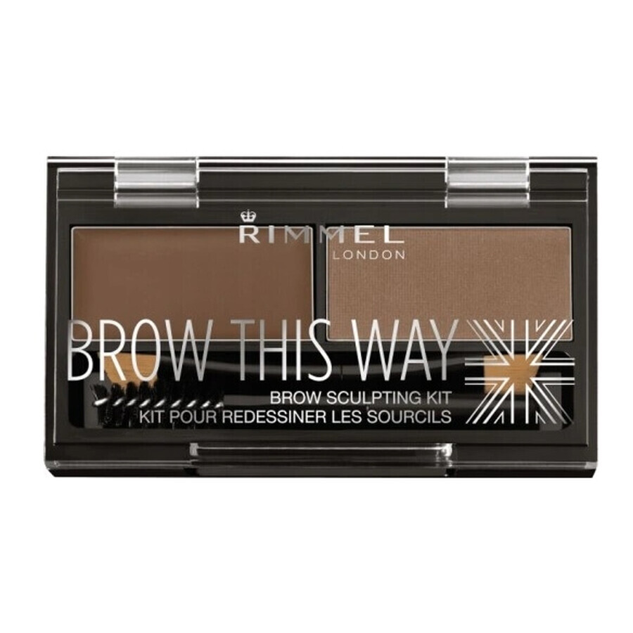 Shop Rimmel Brow This Way Brow Sculpting Kit 002 Medium Braun, 1.3g Rimmel Brow This Way Brow Sculpting Kit 002 Medium Braun, 1.3g