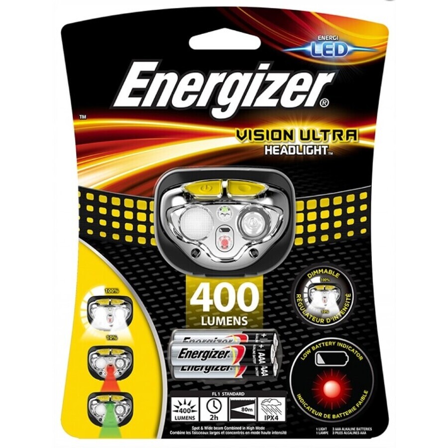 Linterna frontal Energizer HDL30 3AA 400 lúmenes