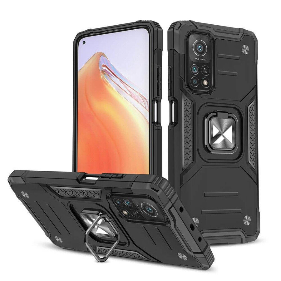 Wozinsky Ring Armor armored hybrid case cover + magnetic holder Mi Poco M4 Pro 5G / Redmi Note 11 5G (China) / Redmi Note 11T 5G / Redmi Note 11S 5G black