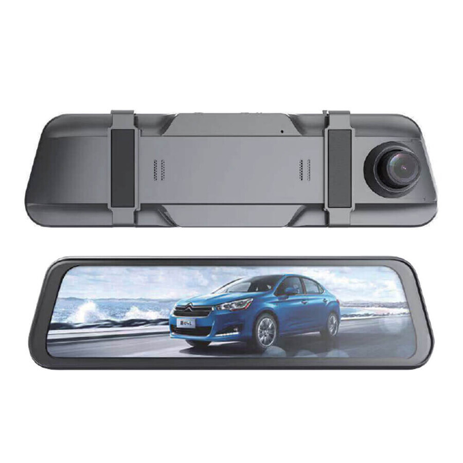 DVR911 full HD G-sensor car video recorder in mirror with rearview camera - gray