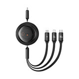 Baseus Free2Draw cable CB000084 rétractable USB-C - Lightning / USB-C / micro USB 100W 1.1m - noir