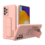 Wozinsky Kickstand Case étui en silicone avec support Samsung Galaxy A73 rose