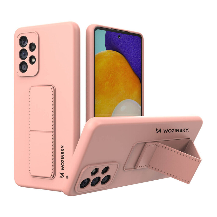 Wozinsky Kickstand Case étui en silicone avec support Samsung Galaxy A73 rose