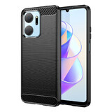Funda de carbono para Honor Play 40 Plus / Honor X7a funda de silicona flexible de carbono negro