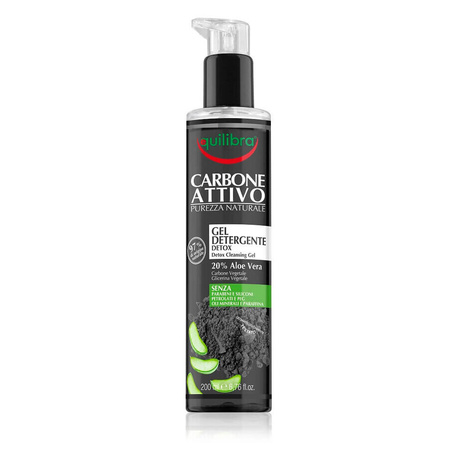 Equilibra, Gel purifiant de curățare facială cu cărbune activ, 200 ml