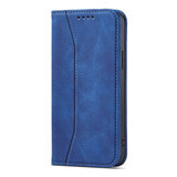 Funda Magnet Fancy iPhone 14 flip cover wallet stand azul