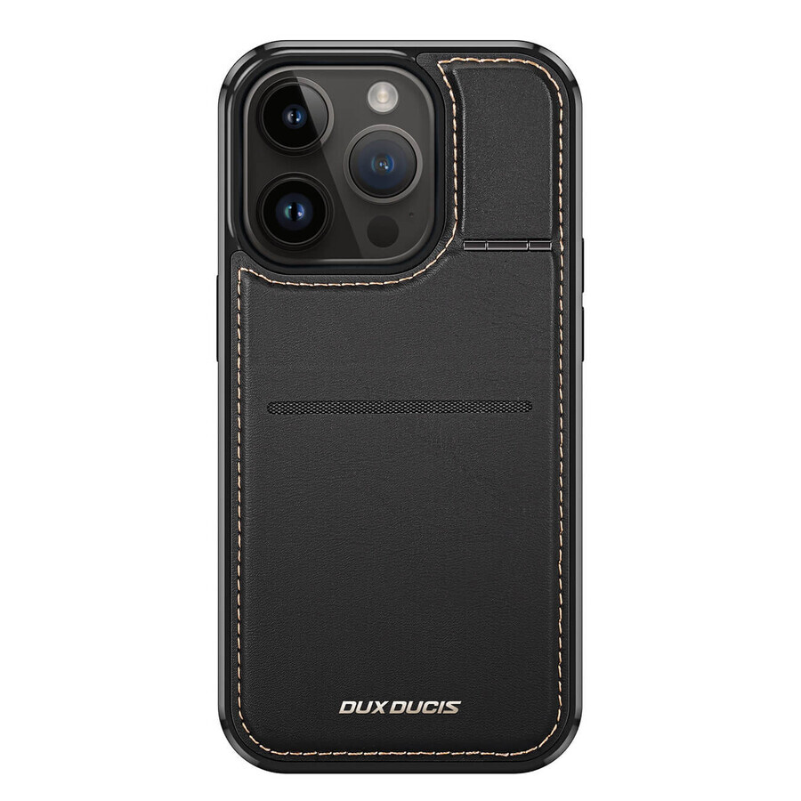Dux Ducis Rafi Custodia a portafoglio Mag con supporto 3-in-1 per iPhone 14 Pro con MagSafe e blocco RFID - nero