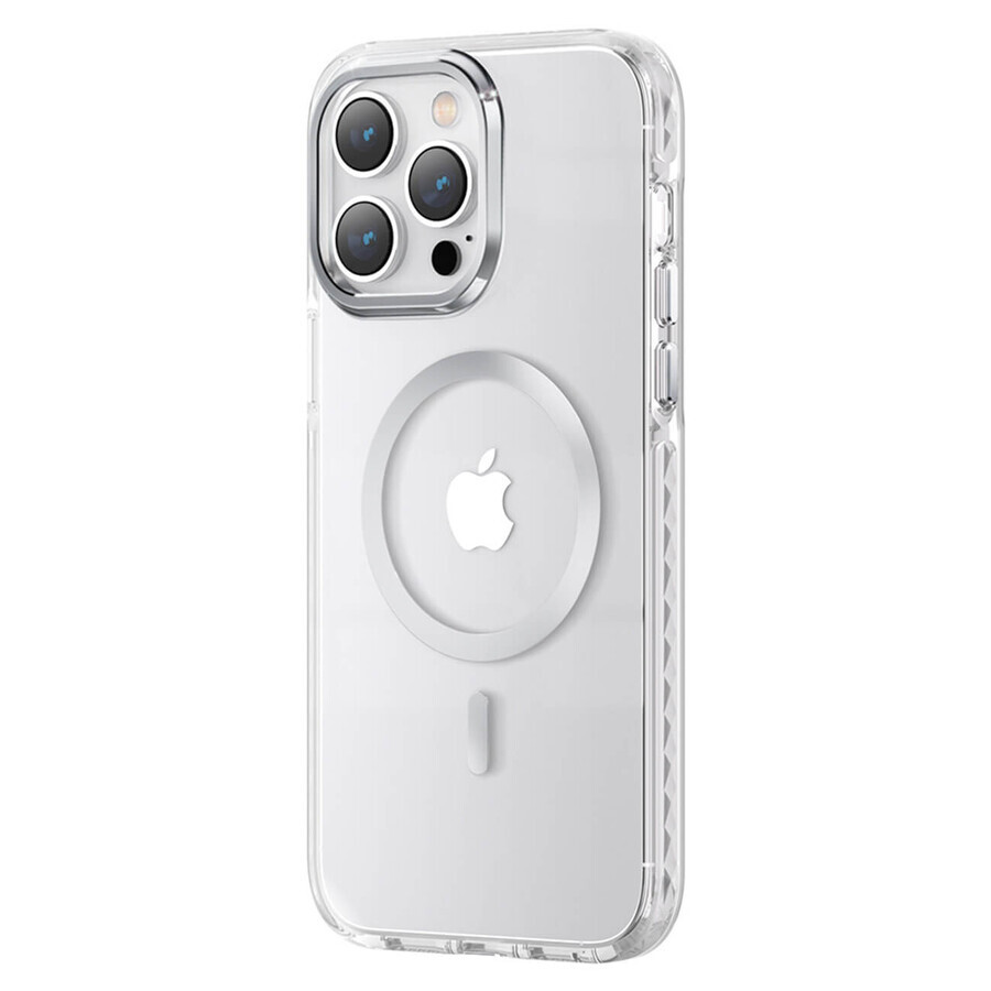 Kingxbar PQY Ice Crystal Series magnetic iPhone 14 MagSafe silver case