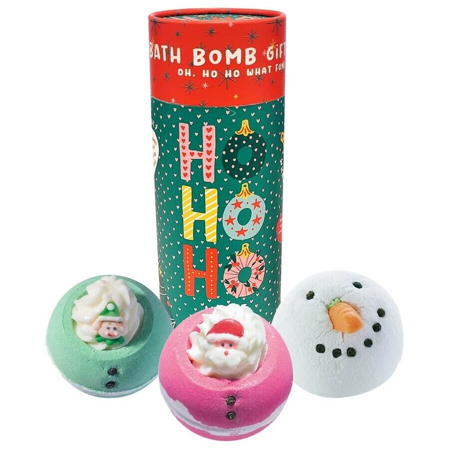 Bomb Cosmetics Ho Ho Ho Ho tub cadou cu bile de baie, 3 bucăți