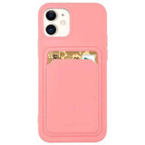 Funda cartera de silicona con bolsillo para tarjetas documentos para Samsung Galaxy S22+ (S22 Plus) rosa