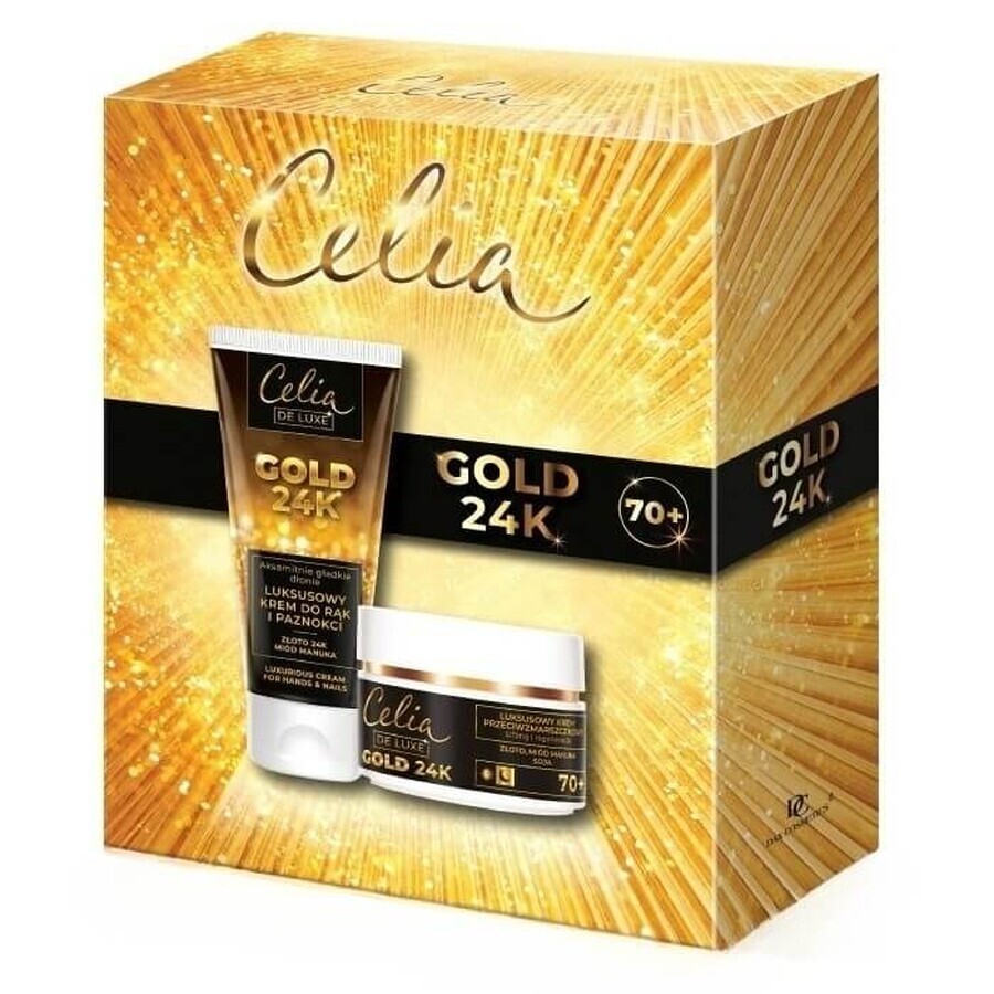 Celia De Luxe Gold 24K Set crème anti-rides de luxe 70+ 50 ml + crème de luxe pour les mains et les ongles 80 ml