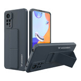 Wozinsky Kickstand Case étui en silicone avec support pour Xiaomi Redmi Note 11 Pro bleu marine