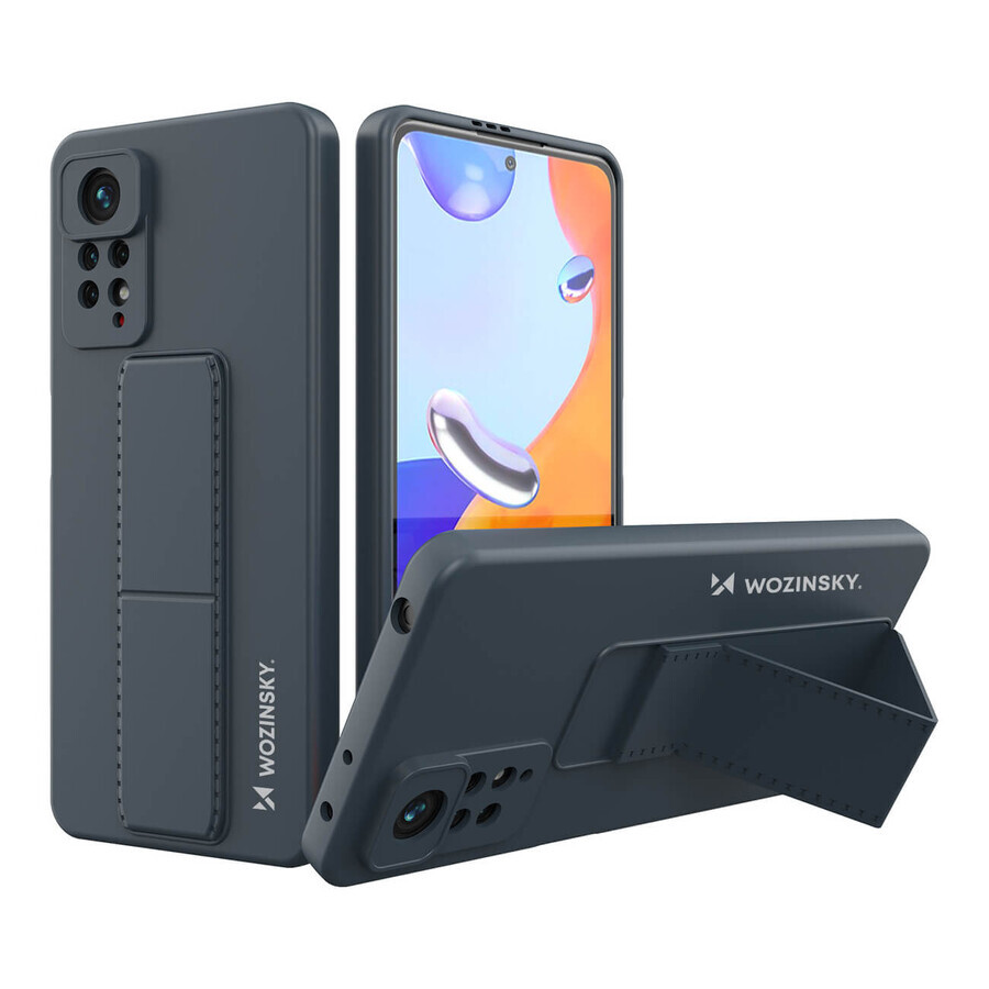 Wozinsky Kickstand Case Silikonhülle mit Ständer für Xiaomi Redmi Note 11 Pro navy blau