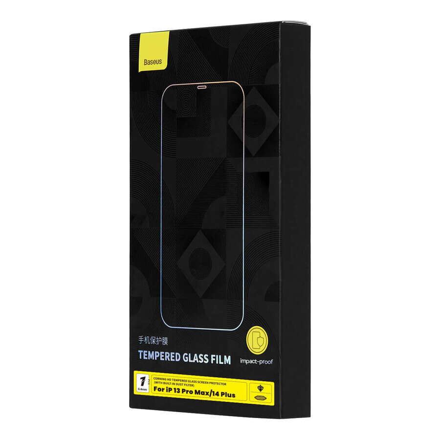 Baseus tempered glass for iPhone 14 Plus / 13 Pro Max full screen with 0.4mm speaker cover + mounting kit