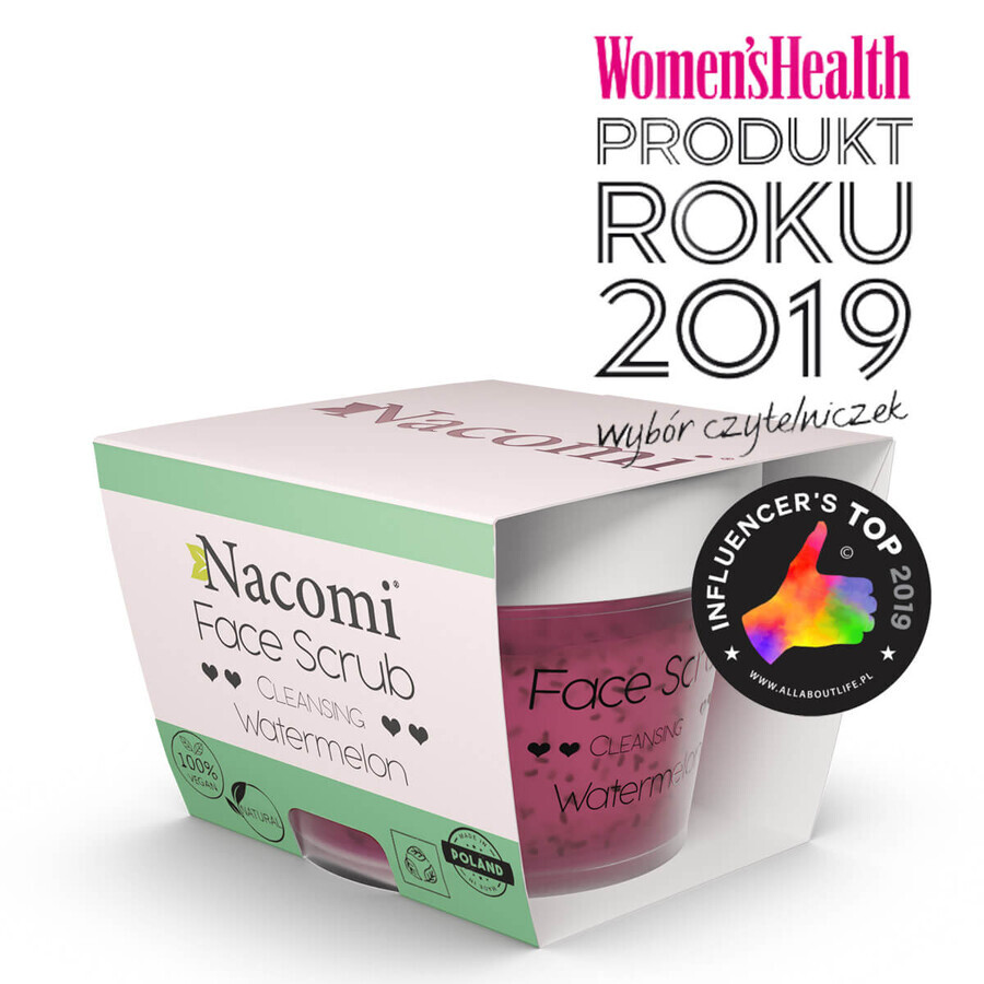 Nacomi Watermeloen-geurende gezichts- en lipscrub, 80g