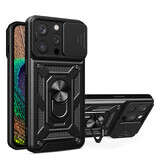 Funda blindada Hybrid Armor Camshield iPhone 14 Pro con tapa de cámara negra