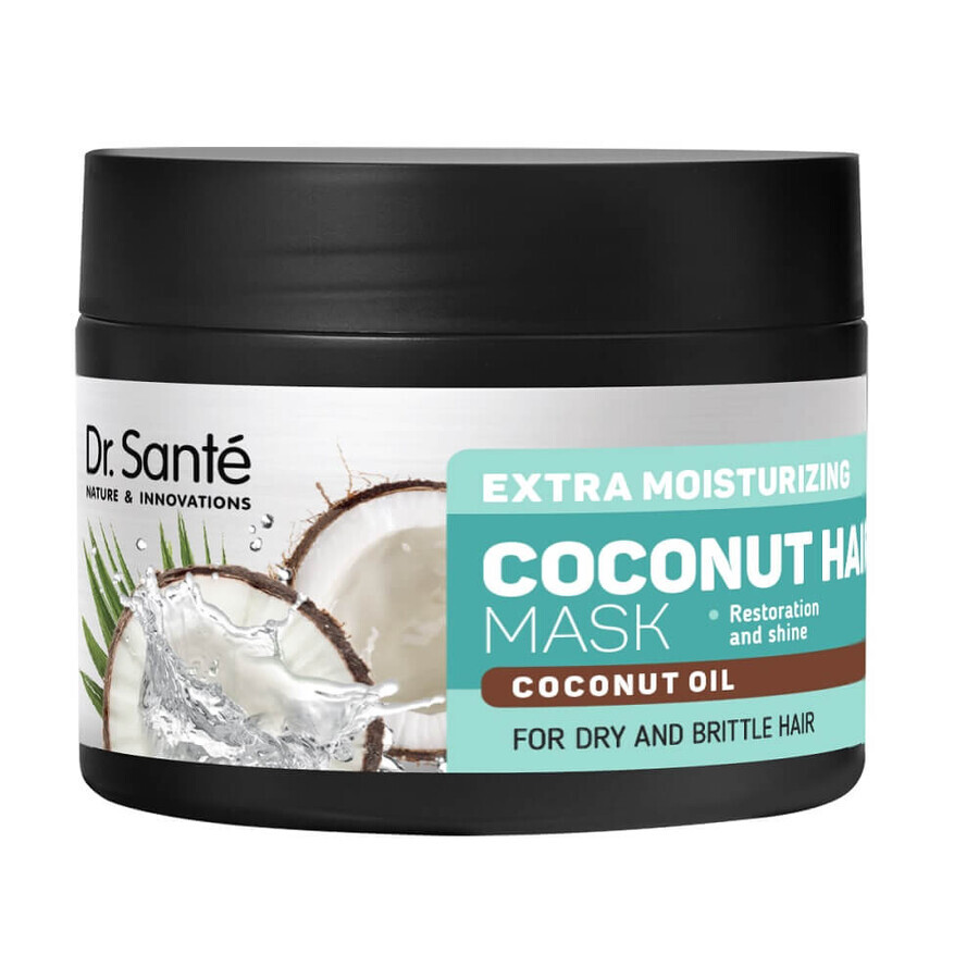 Dr. Sante Mascarilla capilar de coco Mascarilla extra hidratante con aceite de coco para cabellos secos y quebradizos, 300 ml