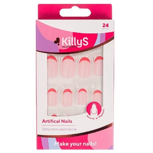 KillyS Kunstnagels Amandel Roze Frans, 24 stuks