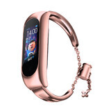 Correa de la cadena de la pulsera de metal de repuesto para Xiaomi Mi Band 6 / 5 / 4 / 3 rosa