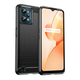 Funda carbono Realme C31 funda carbono silicona flexible negro