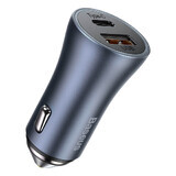 Baseus Golden Contactor Pro chargeur voiture rapide USB Type C / USB 40 W Power Delivery 3.0 Quick Charge 4 + SCP FCP AFC gris (CCJD-0G)