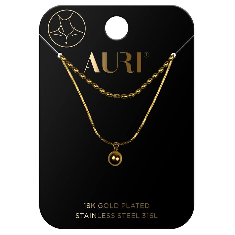 Winkel op Auri Dubbele bol en effen bol halsketting Auri Dubbele bol en effen bol halsketting