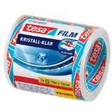 Tesa, Nastro trasparente 15 mm x 10 m, 3 pezzi