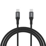 Dudao L3CC USB-C - USB-C 60W 1,2m gevlochten kabel - zwart