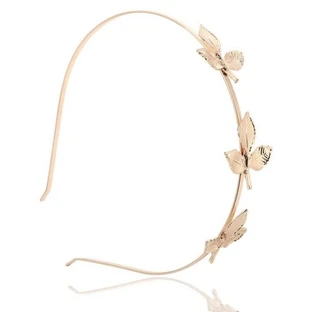 Ecarla Hairband decorative 3 leaves Gold