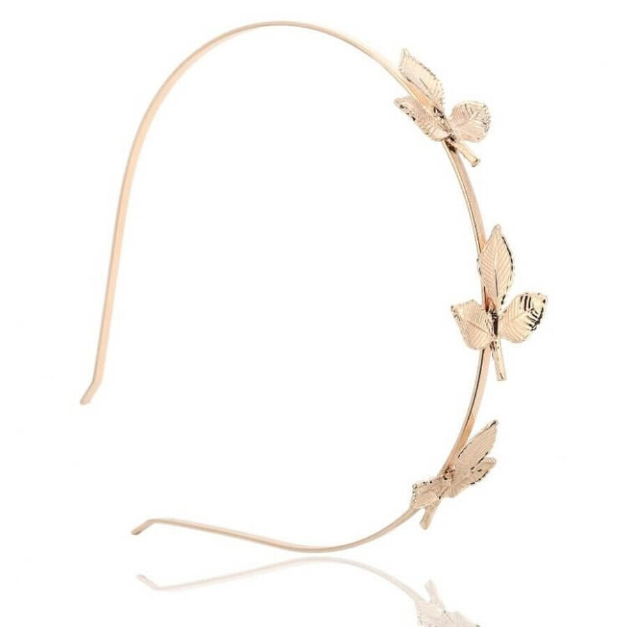 Cerchietto decorativo Ecarla 3 foglie oro