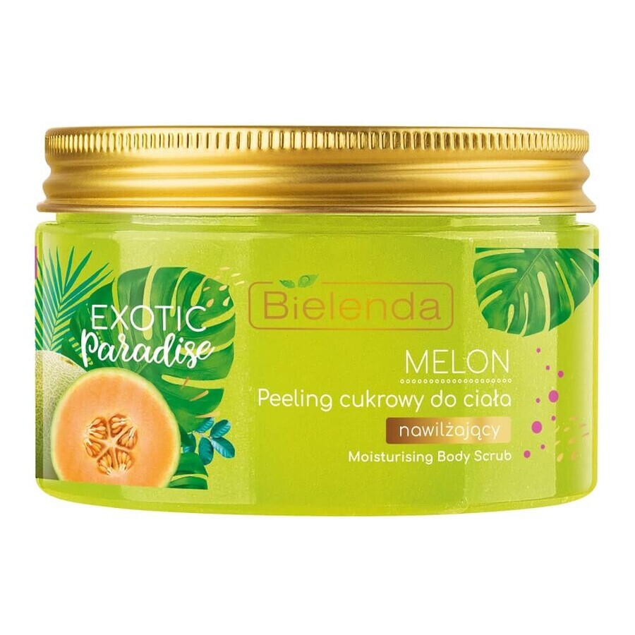 Bielenda Exfoliante Corporal Hidratante de Azúcar de Melón Paraíso Exótico, 350 ml