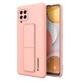 Wozinsky Kickstand Case étui en silicone avec support Samsung Galaxy A42 5G rose