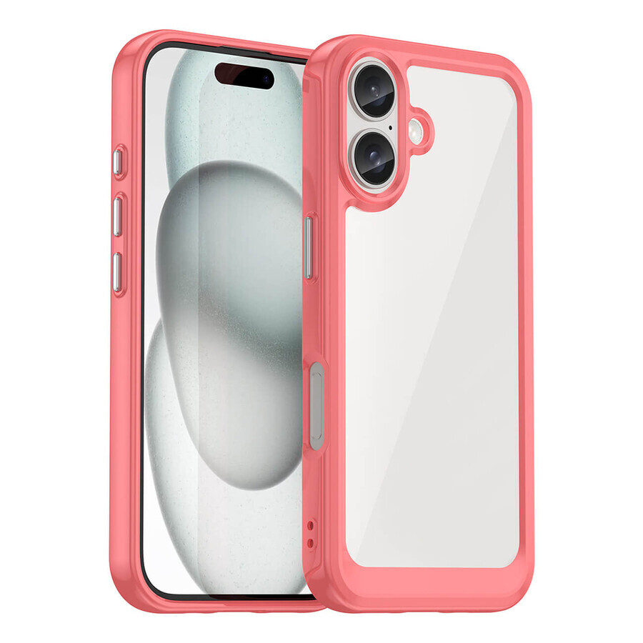 Outer Space hoesje met gel frame voor iPhone 16 Plus - rood