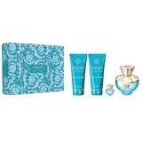 Versace Dylan Turquoise Pour Femme Set Eau de Toilette, 100 ml + Body Gel, 100 ml + Shower Gel, 100 ml + Eau de Toilette Miniature, 5 ml