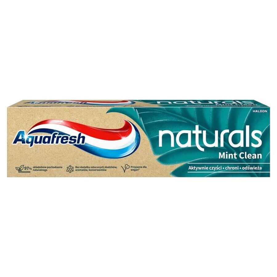 Aquafresh Naturals Mint Clean Toothpaste with Fluoride, 75 ml.