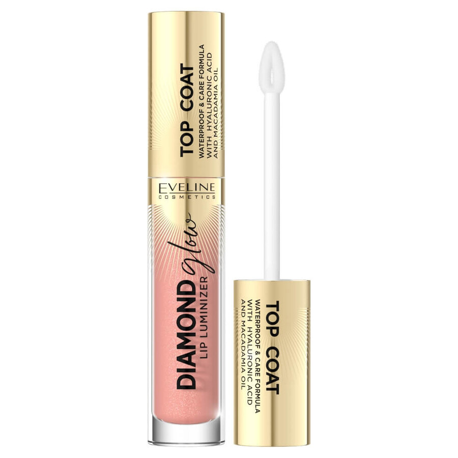 Eveline Cosmetics Top coat voor lippen met hyaluronzuur 13 Peach Fuzz, 4.5 ml
